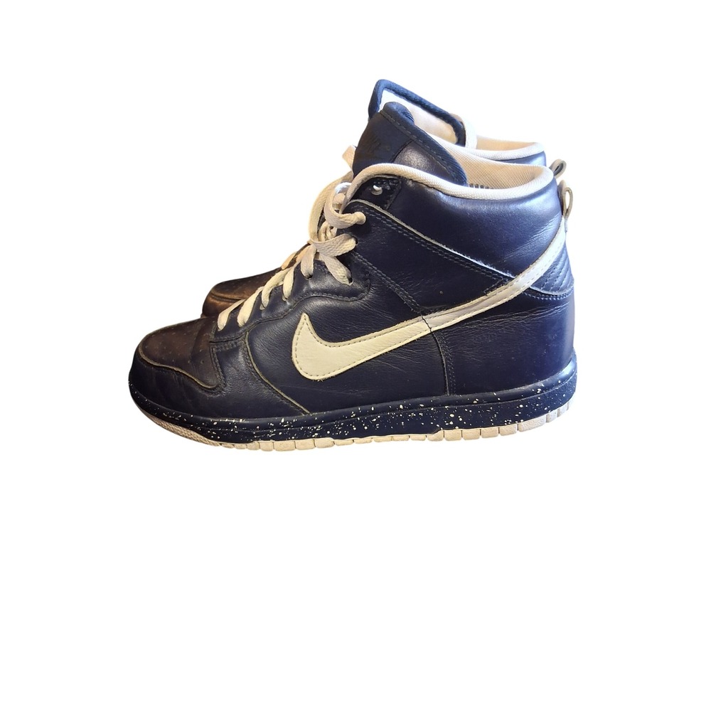 Nike Dunk High iD Navy Blue White Speckled Sneakers AH7978-991 Womens 7.5